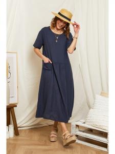 Длинное платье Rodier Lin Leinen, темно-синий