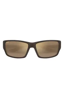 Солнцезащитные очки Local Kine в прямоугольной оправе Maui Jim, коричневый