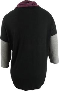 Женский топ Calvin Klein больших размеров с воротником-хомутом и цветными блоками, Garnet Combo