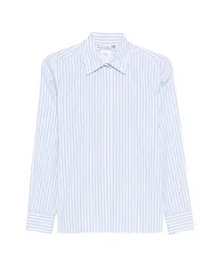 Полосатая рубашка из поплина Max Mara, синий