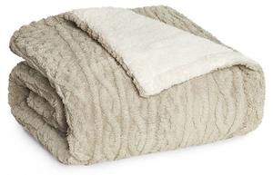 Мягкое одеяло Blumtal SHERPA mit Zopfstrick-Optik, кремово-песочно-коричневый - 220 х 240 см