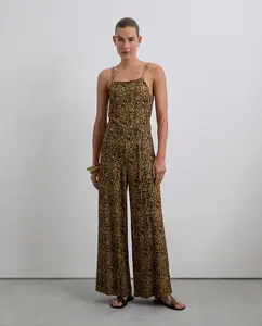 Длинный женский комбинезон с принтом Scalpers, коричневый