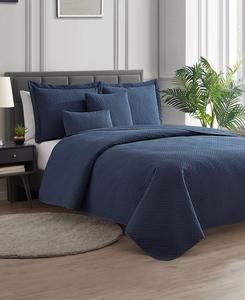 Комплект постельного белья из 5 предметов с ромбовидным тиснением, размер Full/Queen Nestl, Navy