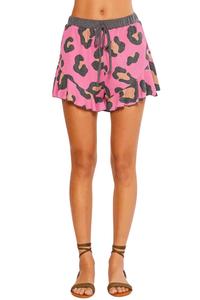 Шорты для отдыха Pebbles Leopard Print Lounge Shorts In Pink Leopard BluIvy