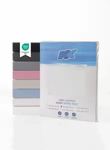 Простыня на резинке из джерси 100% хлопок 140х200+30 см, белая KK Shopping