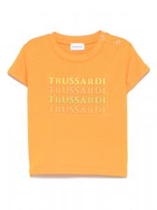 TRUSSARDI JUNIOR футболка с тисненым логотипом, оранжевый