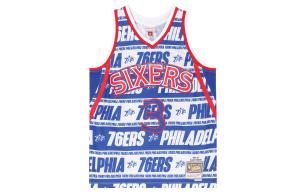 Баскетбольная майка мужская синяя Mitchell Ness