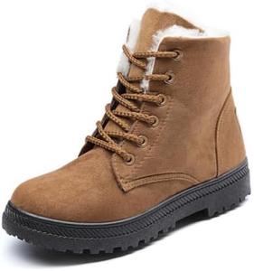 Женские утепленные ботинки на шнуровке, однотонные с круглым носком, зимние ботинки для улицы, короткие термоботинки Azttoztto, Khaki