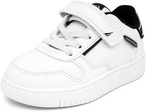 Детские кроссовки Nautica с регулируемыми ремешками, Удобные повседневные кеды для мальчиков и девочек, малышей и маленьких детей, белый/черный