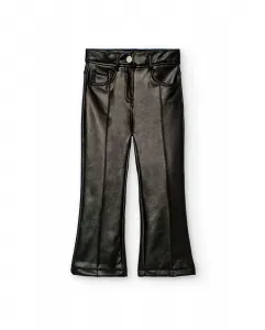 Широкие детские брюки из искусственной кожи Boboli, черный