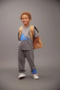 Детские хлопковые спортивные штаны Dino Mini Rodini, серый