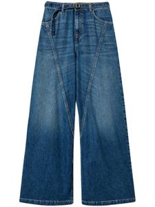 TWINSET широкие джинсы с поясом, синий