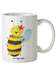 Кружка XL с рисунком пчелы, счастливая, без слов, белого цвета Mr. & Mrs. Panda