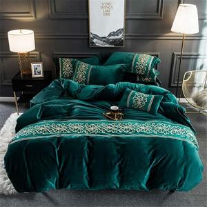 IBDRYKK Комплект постельного белья Velvet Flannel зеленый Green