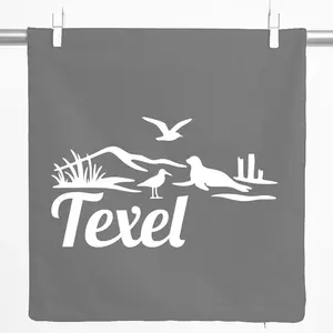 Декоративная наволочка Huuraa Texel Netherlands Gift 40x40 см, стальной серый, хлопок, тексель, украшение Hellweg Druckerei