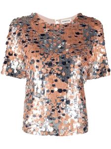 P.A.R.O.S.H. блузка с короткими рукавами и пайетками, оранжевый