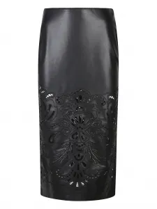 Юбка с лазерной перфорацией ERMANNO FIRENZE, черный
