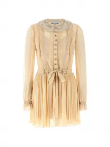 Платье с оборками Self-Portrait, бежевый