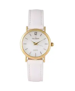 Женские классические часы 24 мм белого цвета с легко читаемыми цифрами Peugeot, белый
