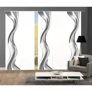 Жалюзи-купон OAKLEY Комплект из 5 панельных штор, имитация шелка, цифровая печать Home Wohnideen, серебристый