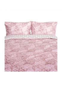 Розовое усиленное постельное бельё на молнии для односпальной и двуспальной кровати Cofi 220 x 200 см