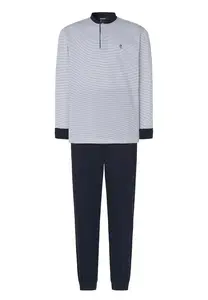 Длинная синяя трикотажная мужская пижама El Búho Nocturno, синий