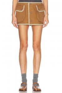 Многослойная юбка-шорты R13, Light Brown & Khaki