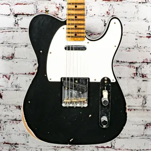 Fender - B2 Custom Shop - Telecaster '59 Relic - Электрогитара - Гриф из клена - Потертый черный - с премиальным жестким кейсом - x7542