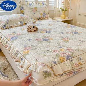 Disney Простыня на резинке стеганая 180х200 см, хлопок, с кружевом, для матраса 5-30 см