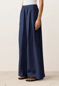 Широкие брюки из 100% льна Oysho, Dark Blue