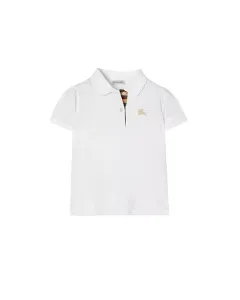 Хлопковая рубашка-поло для девочек - для малышек и для детей постарше Burberry, белый