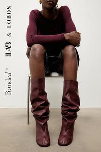 Кожаные ботинки bonded by & lobos Answear.LAB, бордовый