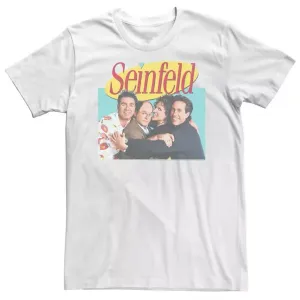 Футболка с логотипом "Seinfeld" и актерским составом больших размеров Licensed Character, белый