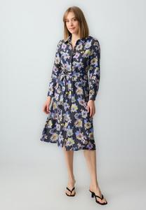 Платье-рубашка FLORAL PATTERNED LONG SLEEVE MIDI Jimmy Key, темно-синий