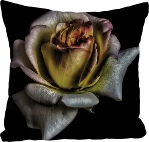 Декоративная подушка Queence "Цветение", чехол на подушку без наполнения, 1 шт 40х40 см, цвет bunt + geblümt