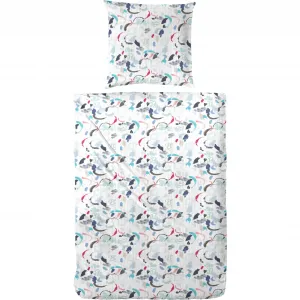 Постельное белье Primera «Мазы» со стилизованными мазками, синий/красный/белый