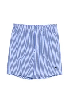 Шорты в полоску с нашивкой-логотипом Msgm, синий