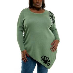 Свободный свитер с цветочным принтом больших размеров Nina Leonard, цвет dust sage black