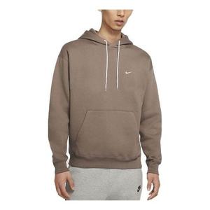 Толстовка Men's Nike Logo Embroidered Solid Color Fleece Lined Casual Pullover Brown, мультиколор