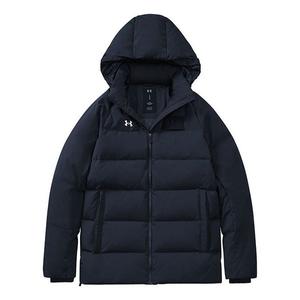 Куртка logo training hooded down jacket 'black white' Under Armour, черный