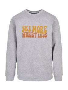 Толстовка F4NT4STIC Ski More Worry Less, Mottled Grey