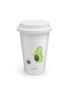 Mr. & Mrs. Panda Термос, кружка с изображением авокадо, танцующего без слов, в белом цвете