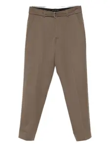 Брюки с поясом и манжетами Low Brand, коричневый