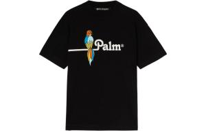Футболка с логотипом попугая Palm Angels, черный