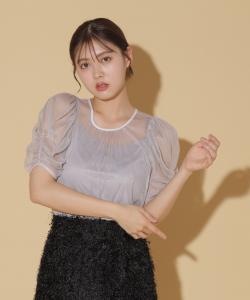 Блузка из тюля с люрексом Jill By Jill Stuart, цвет Gray