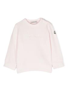 Moncler Enfant толстовка с вышитым логотипом, розовый
