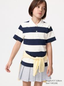 Поло Dry из пике (в полоску) Uniqlo, 01 off white