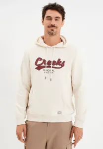 Американское вдохновение, мода, крутой, простой, толстовка с капюшоном и баской. Creeks, Ecru