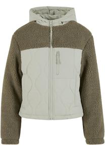 Переходная куртка Urban Classics Ladies Sherpa Crinkle Nylon Mix Jacket, зеленый
