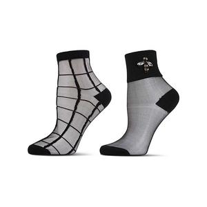 Женские модные носочки 2 пары Memoi, Black Black